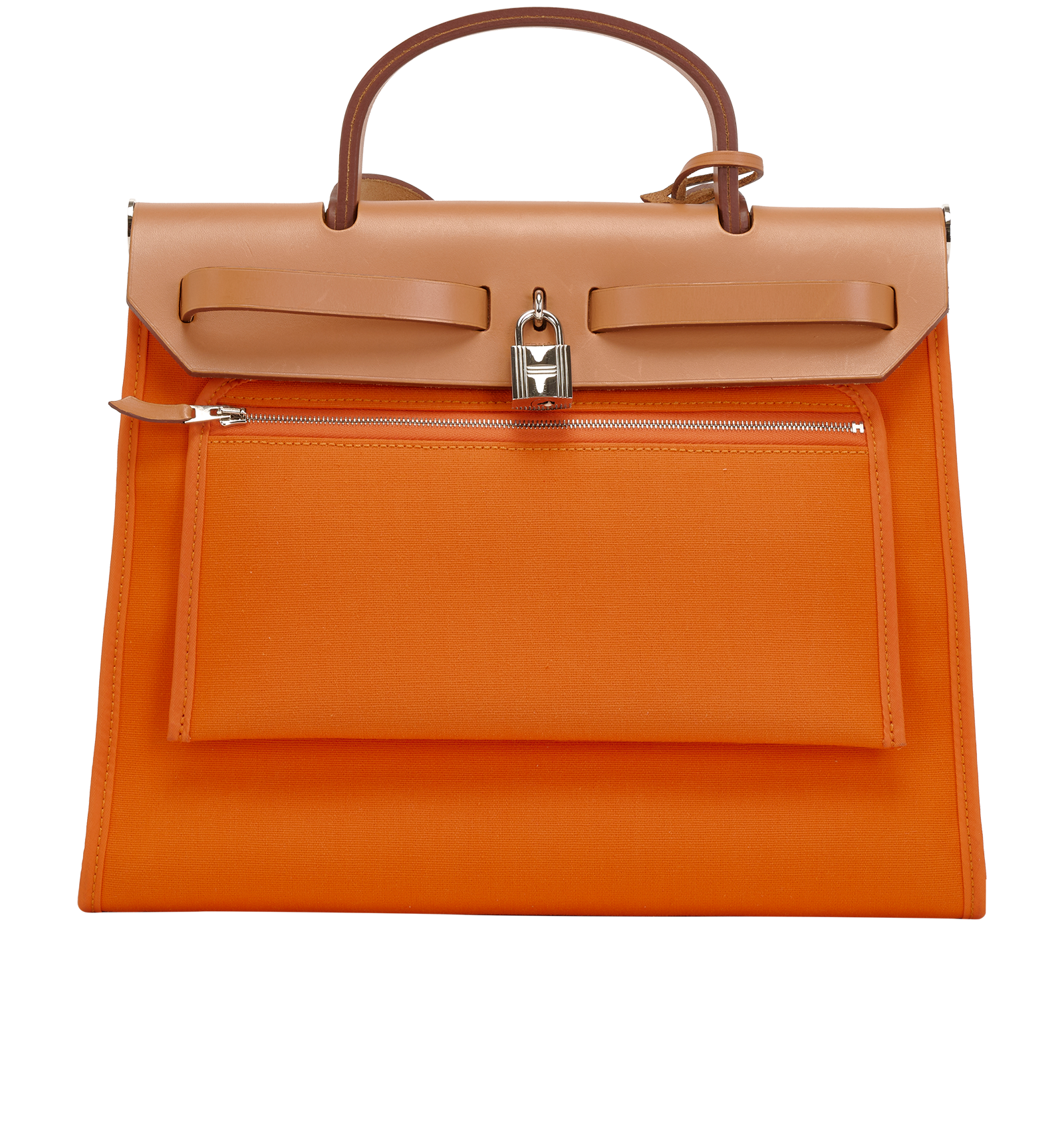 Herbag 31, &pound;2,200, Handbags, Brown/Orange, Canvas/Leather, Back view